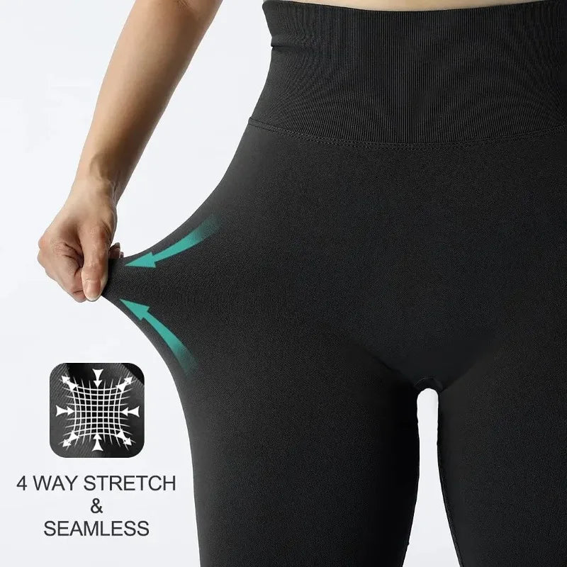 Women's High-Waist Seamless Stretch Ankle-Length Gym Leggings