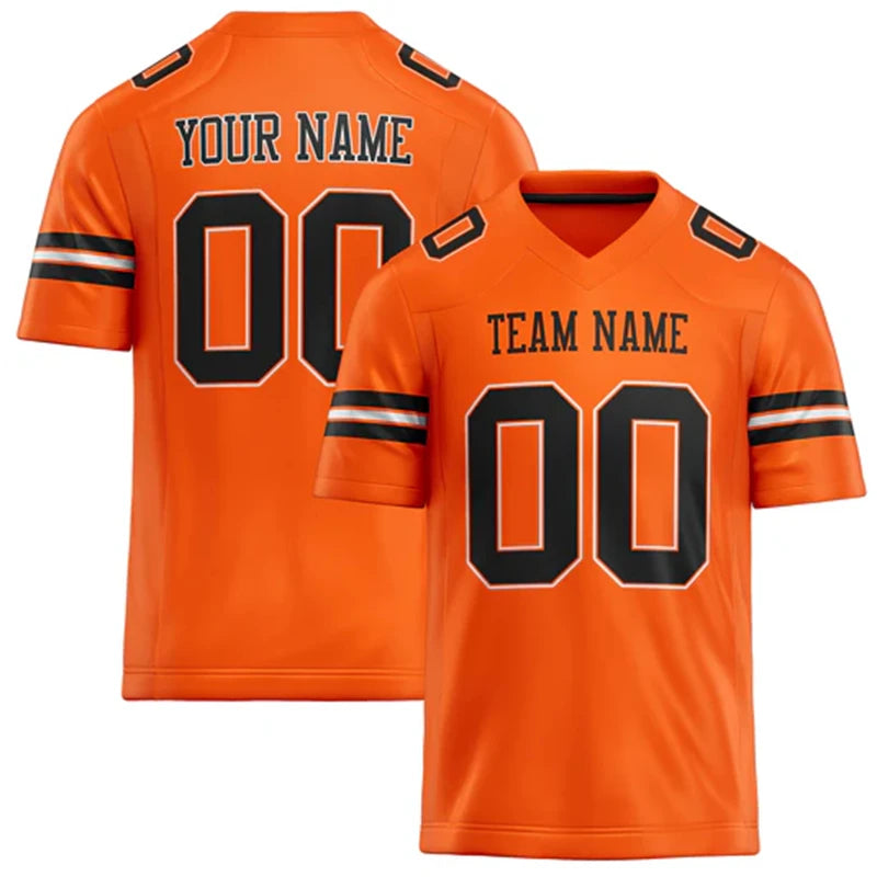 Orange Number Football Short Sleeve Jersey For Sports Outfits