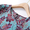 Summer New Chiffon Shirt Retro Print Thin Three Quarter Lantern Sleeve Loose Chiffon Tops Women 4XL