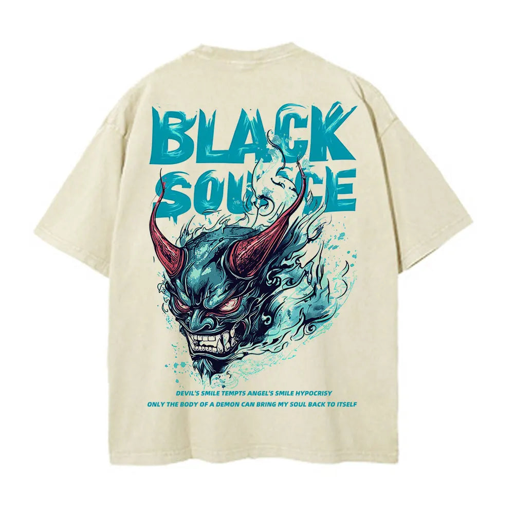 Devil Graphic Oversized T-Shirt Cotton Harajuku Gothic Streetwear