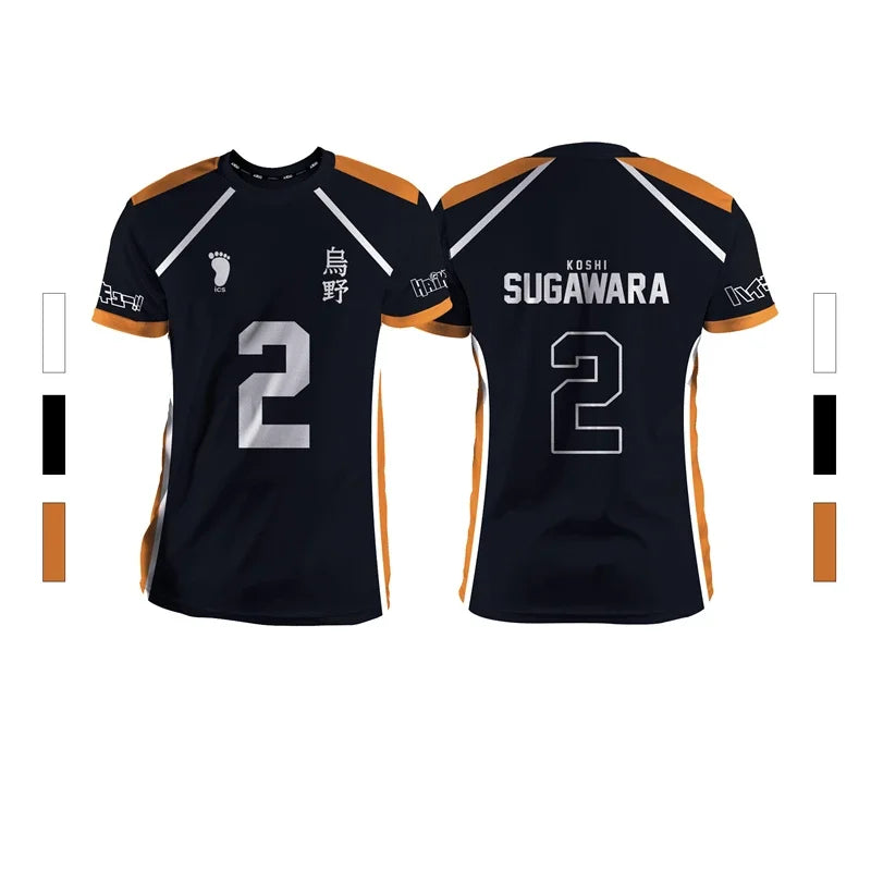 Anime Number Volleyball Short Sleeve T-shirt For Sports Outfits