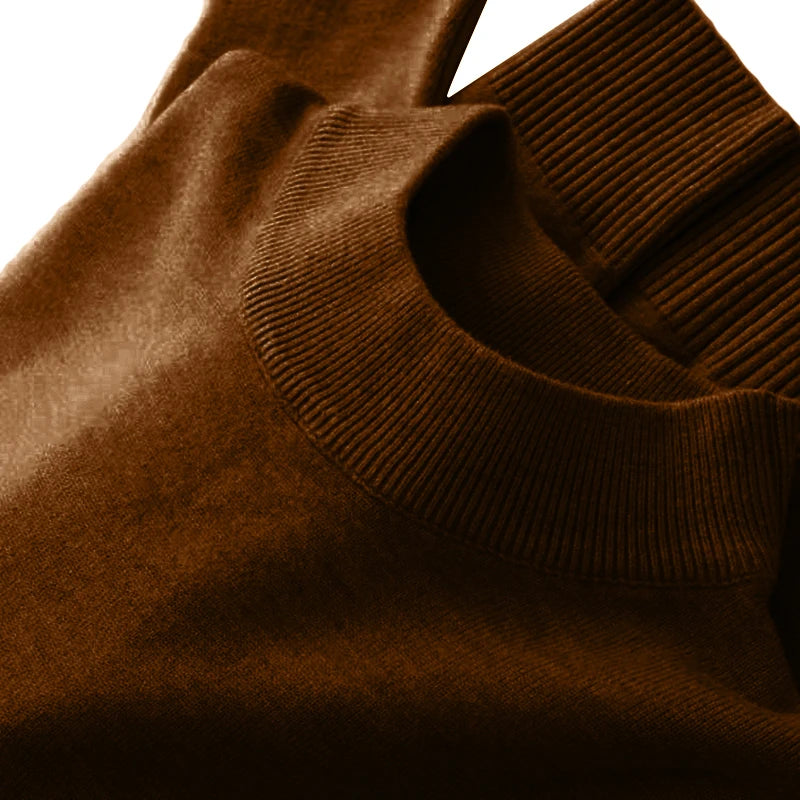 Men's Mock Neck Long Sleeve Knit Sweater