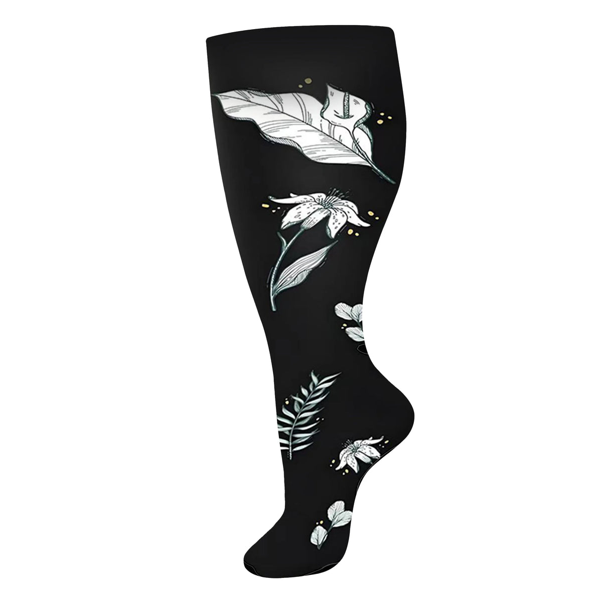 Plus Size Knee High Compression Socks with Pattern Options