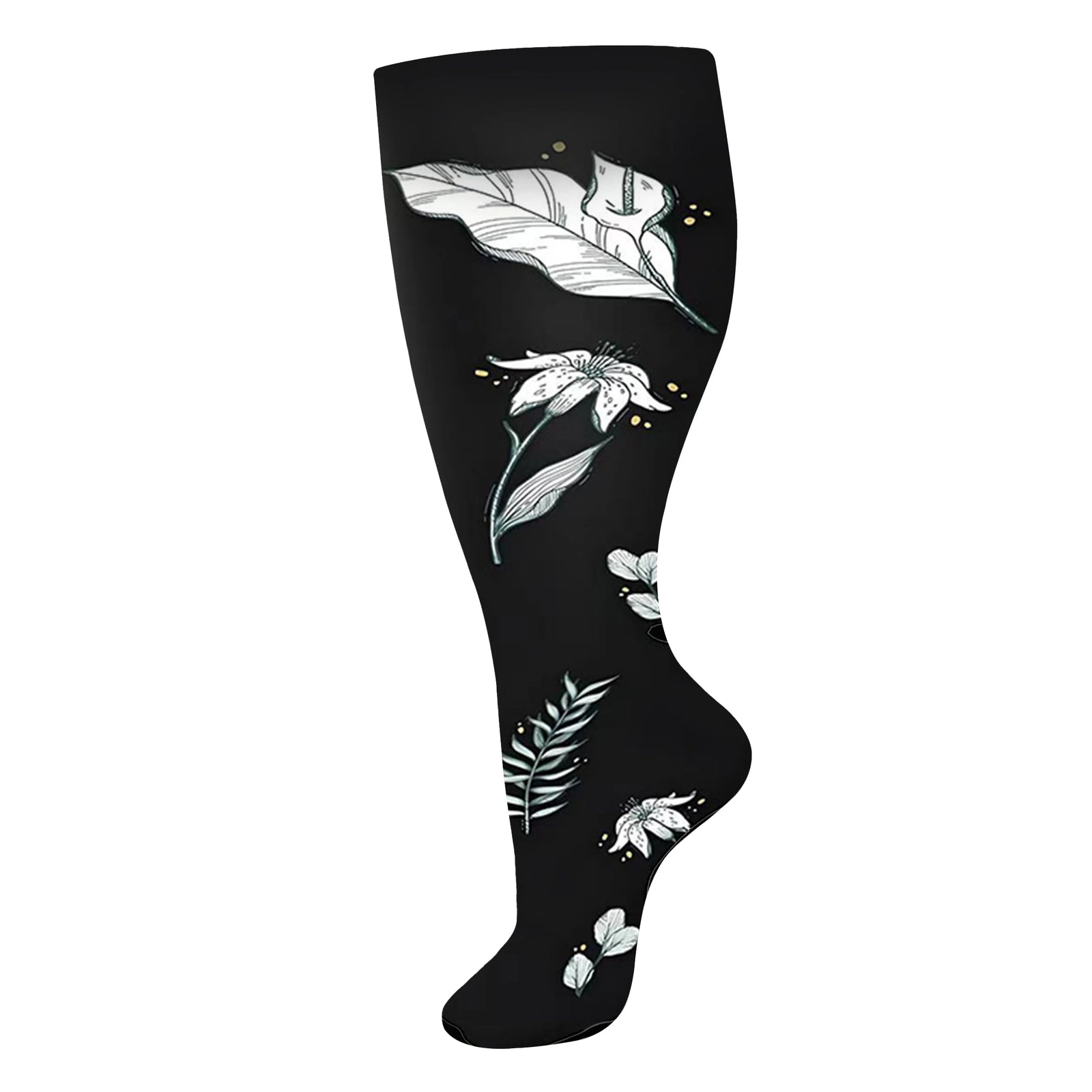 Plus Size Knee High Compression Socks with Pattern Options