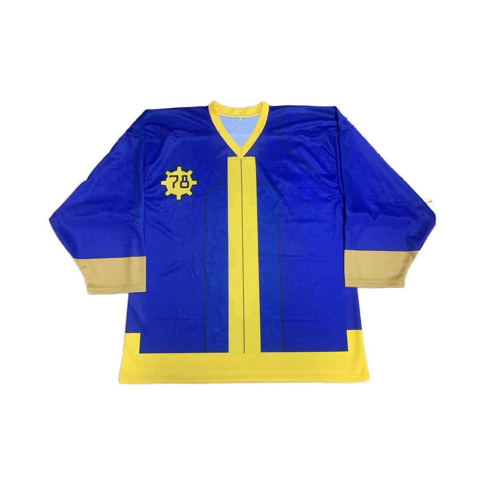 Black Gold Hockey Graphic Long Sleeve Jersey For Sports Outfits