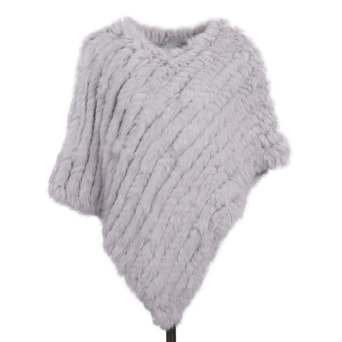 Textured Pointed Hem Poncho for Layering over Outfits
