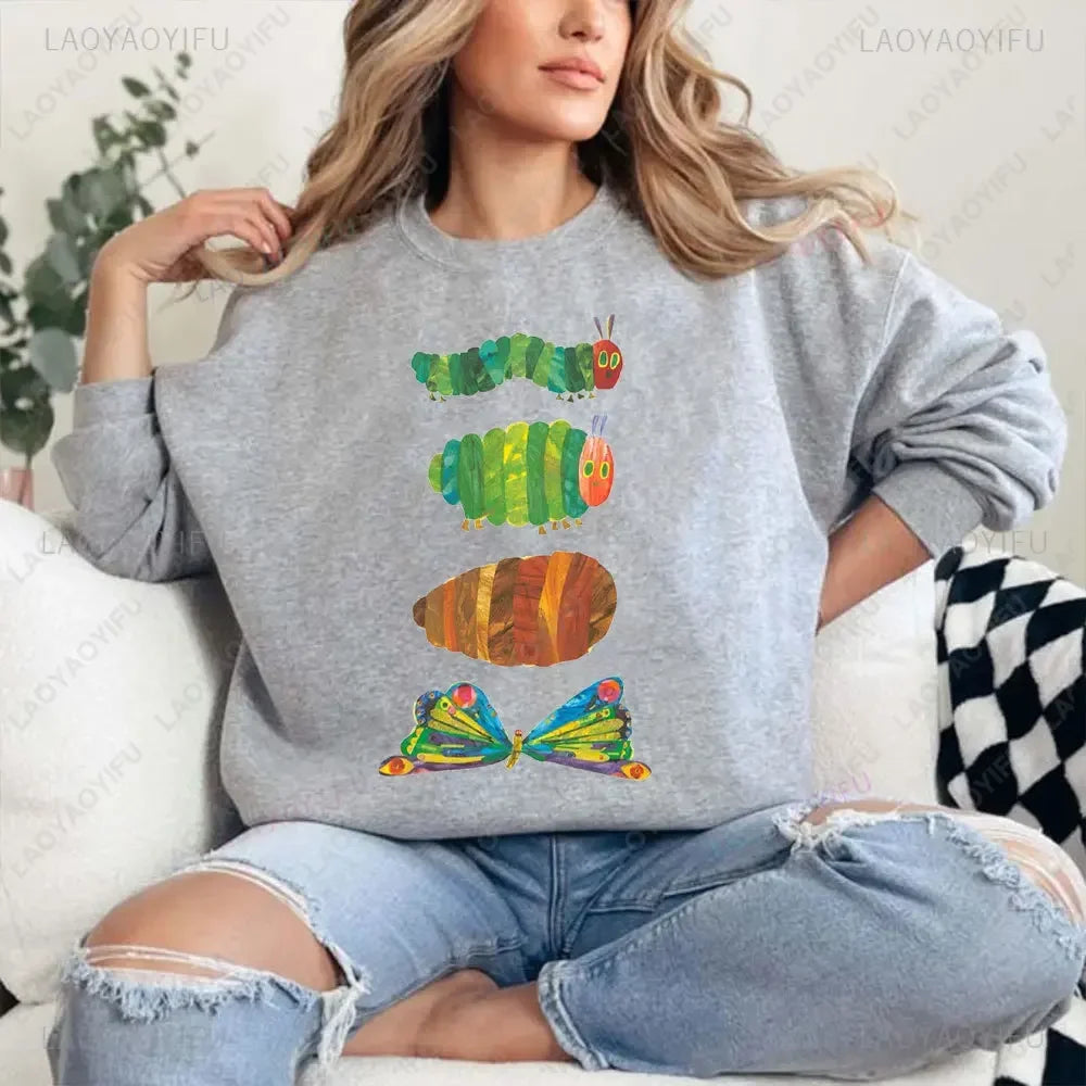 Caterpillar Graphic Long Sleeve Pullover Casual Sweatshirt for Layering