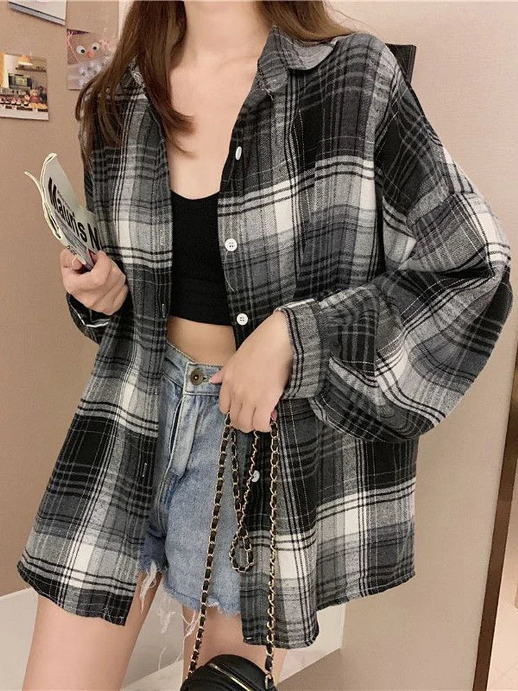 Women's Checked Long Sleeve Shirt