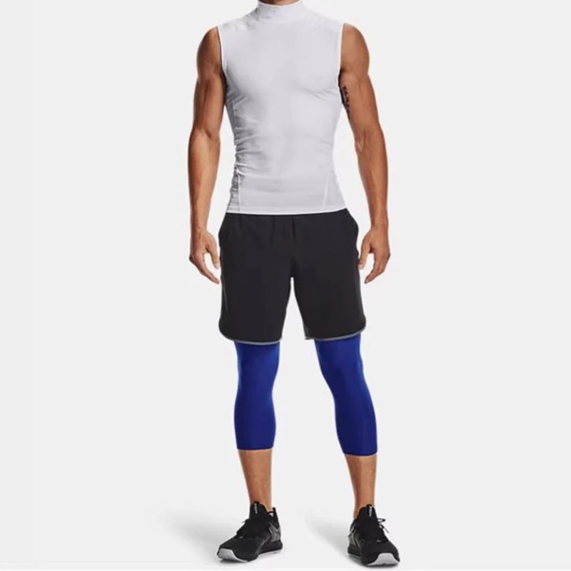 Men's Cropped Training Leggings for Gym and Running
