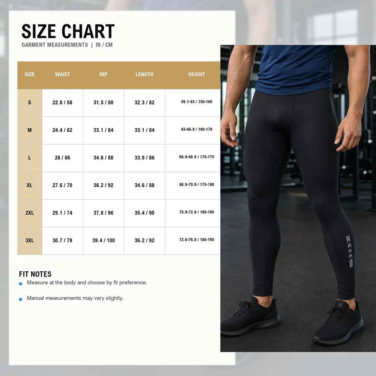 Men's Fitted Training Leggings for Gym and Running