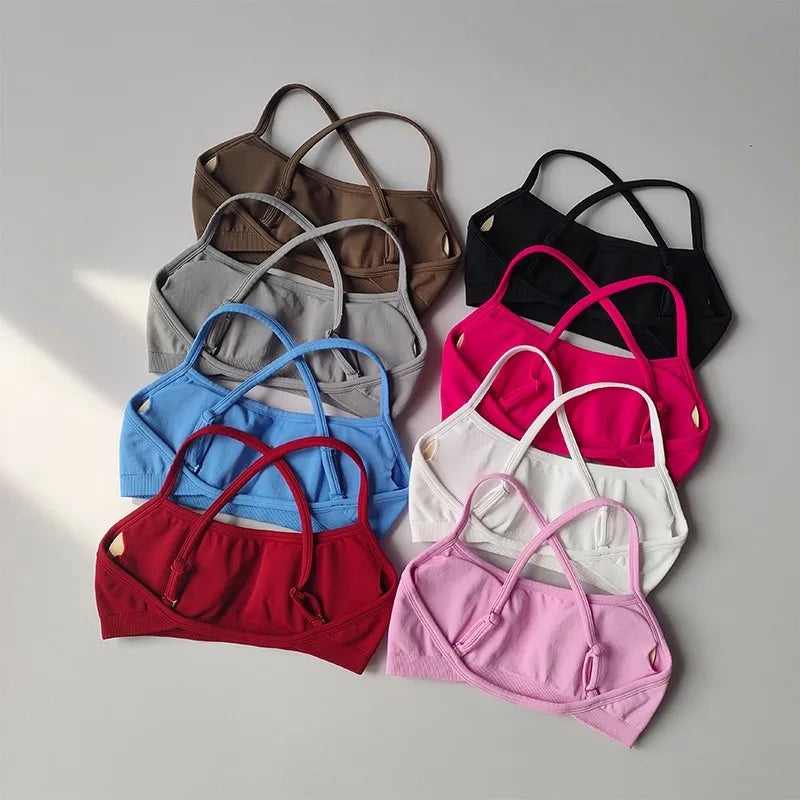 Women's Thin Strap Cross Back Sports Bra
