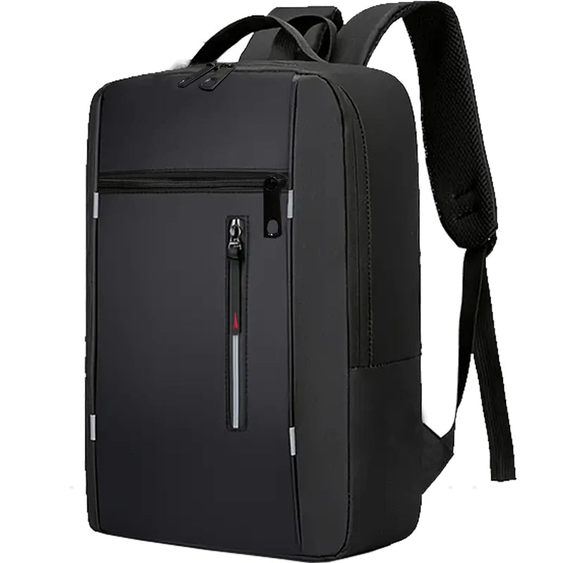 Rectangular Laptop Backpack with Front Zippered Pocket Design