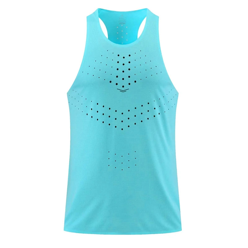 Women's Printed Perforated Racerback Running Tank Top For Workout Outfits