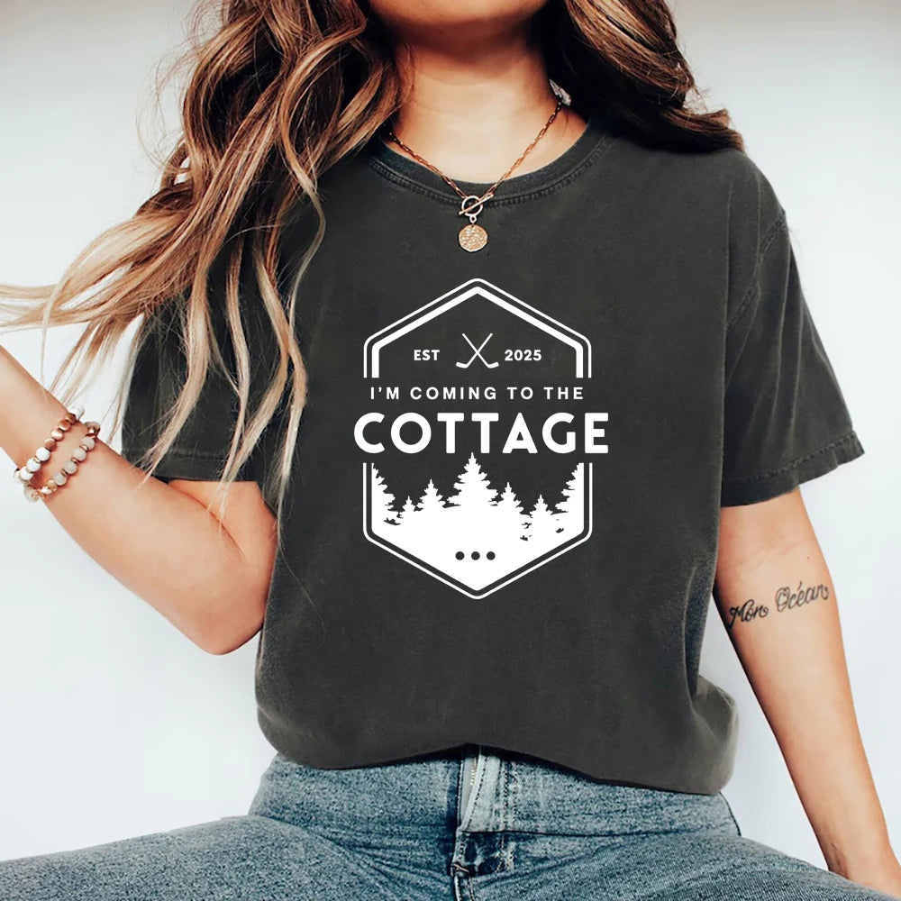 Coming To The Cottage Graphic Short Sleeve T-shirt