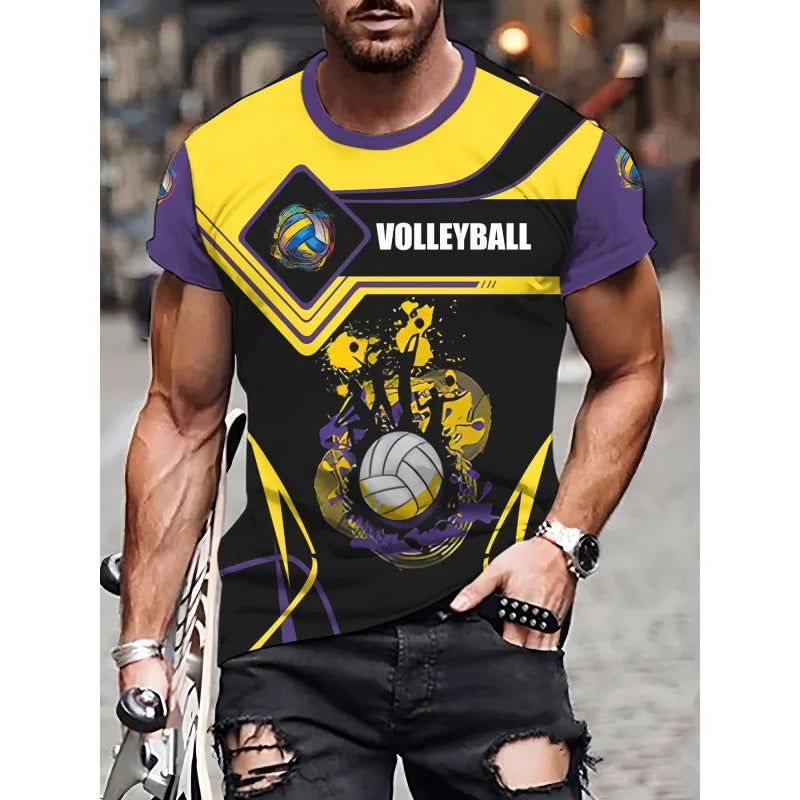 Volleyball Graphic Short Sleeve T-shirt For Sports Outfits