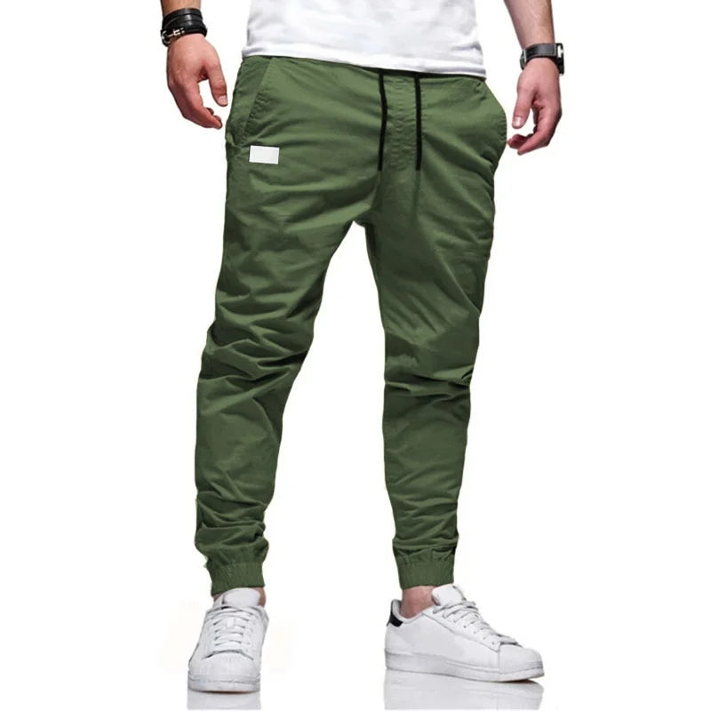 Men's Multi Pocket Drawstring Waist Casual Cargo Pants