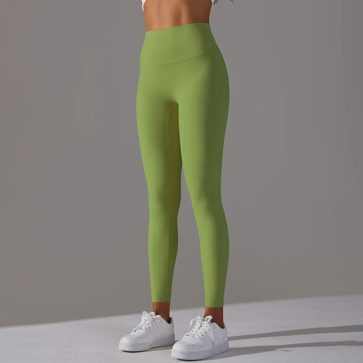 Women's Nylon-Spandex Solid High-Waist Ankle-Length Fitted Leggings for Yoga and Everyday Workouts