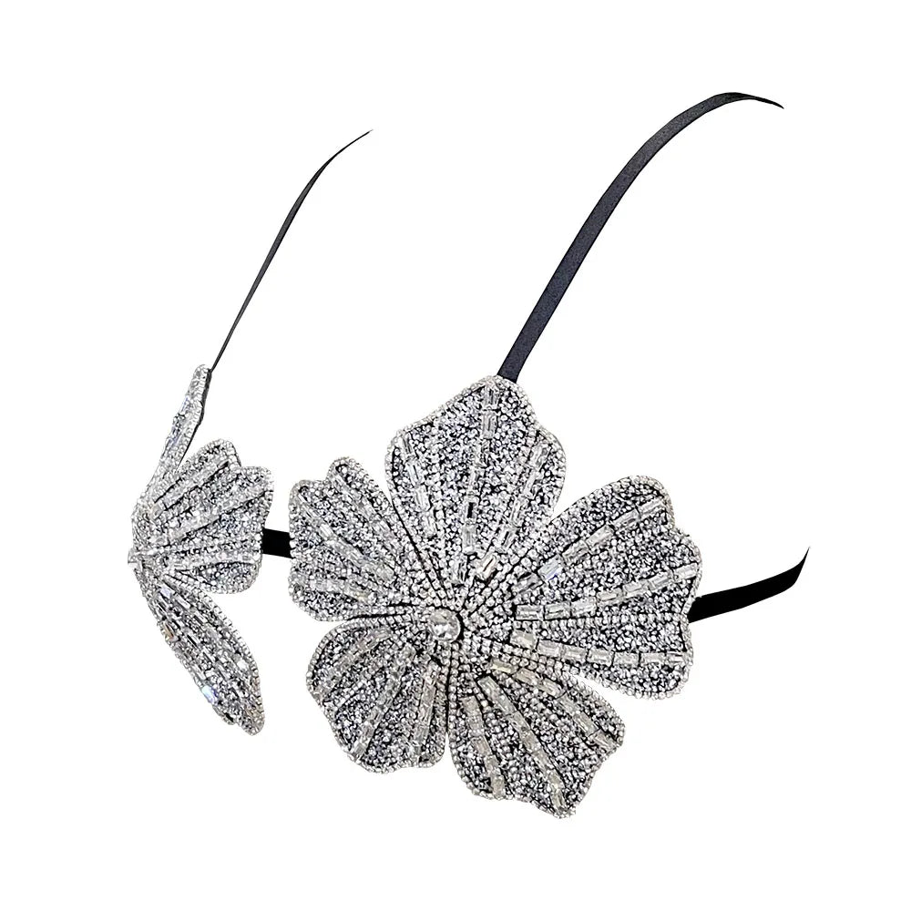 Women's Floral Embellished Bra Top with Decorative Beading and an Open Design