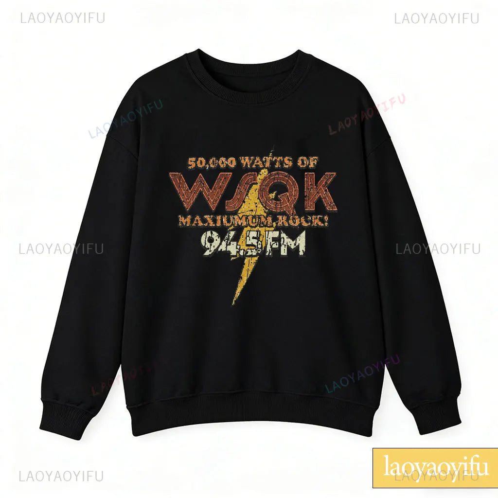 Radio Graphic Long Sleeve Pullover Casual Sweatshirt for Layering