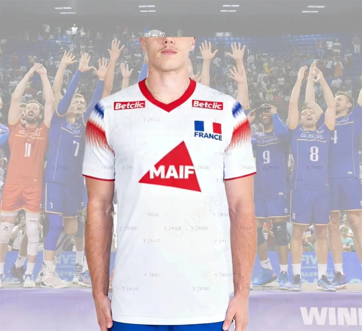 France Graphic Volleyball Short Sleeve Jersey For Sports Outfits