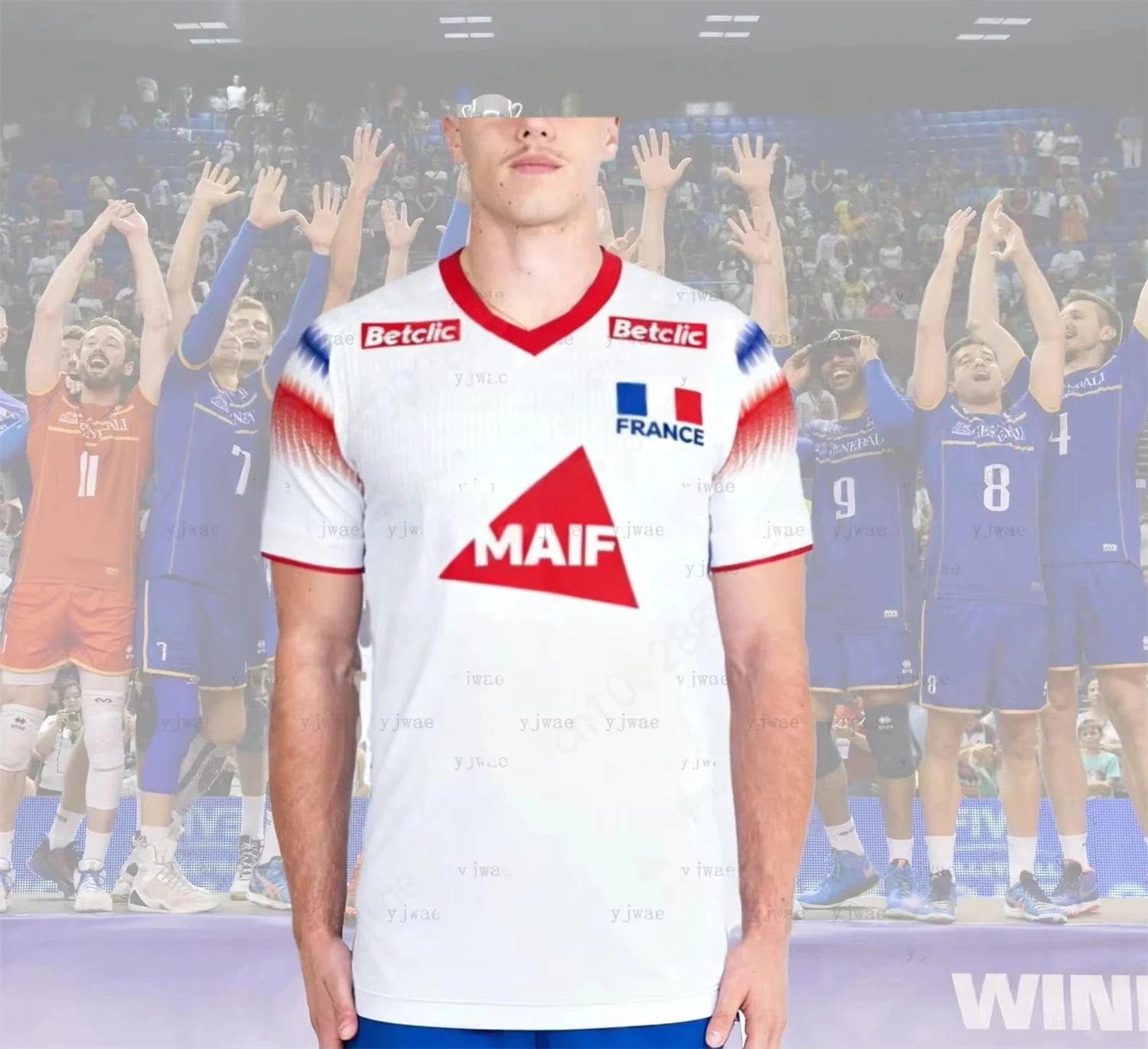 France Graphic Volleyball Short Sleeve Jersey For Sports Outfits