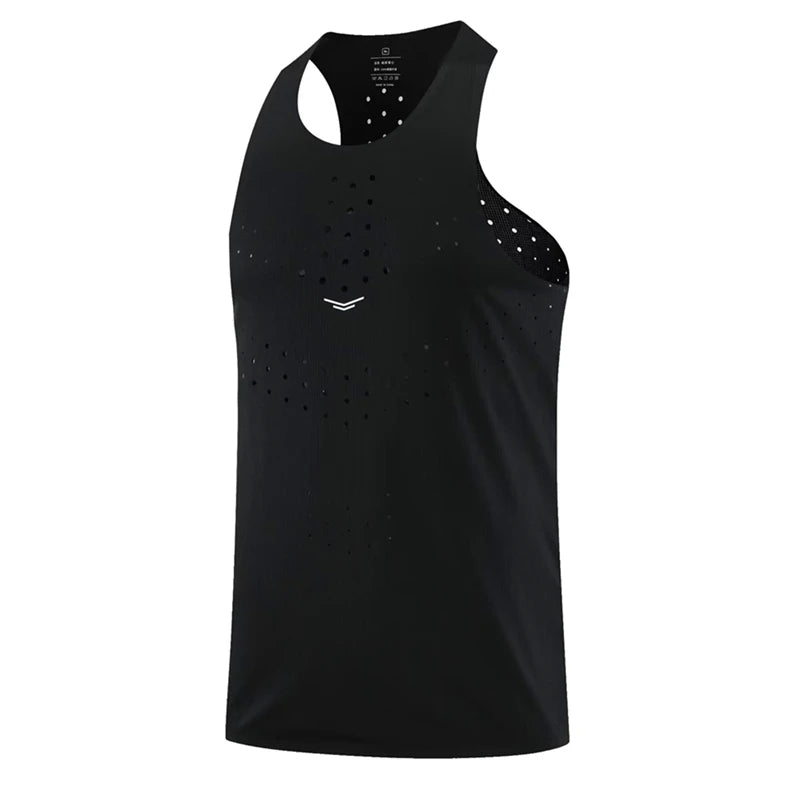Women's Printed Perforated Racerback Running Tank Top For Workout Outfits