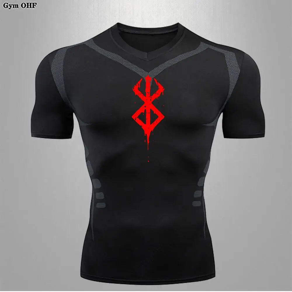 Fitted Crew Neck Short Sleeve Compression T Shirt