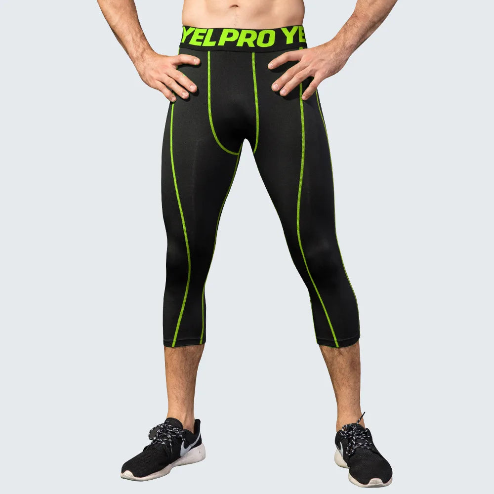 Men's Cropped Training Leggings for Gym and Running