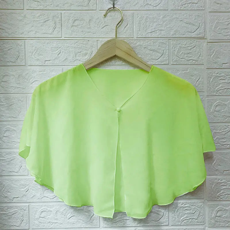 Sheer Clasp Front Capelet for Layering over Dresses and Tops
