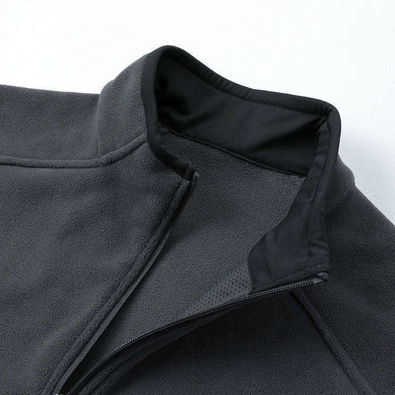 Long Sleeve Full Zip Fleece Outdoor Jacket with Pockets