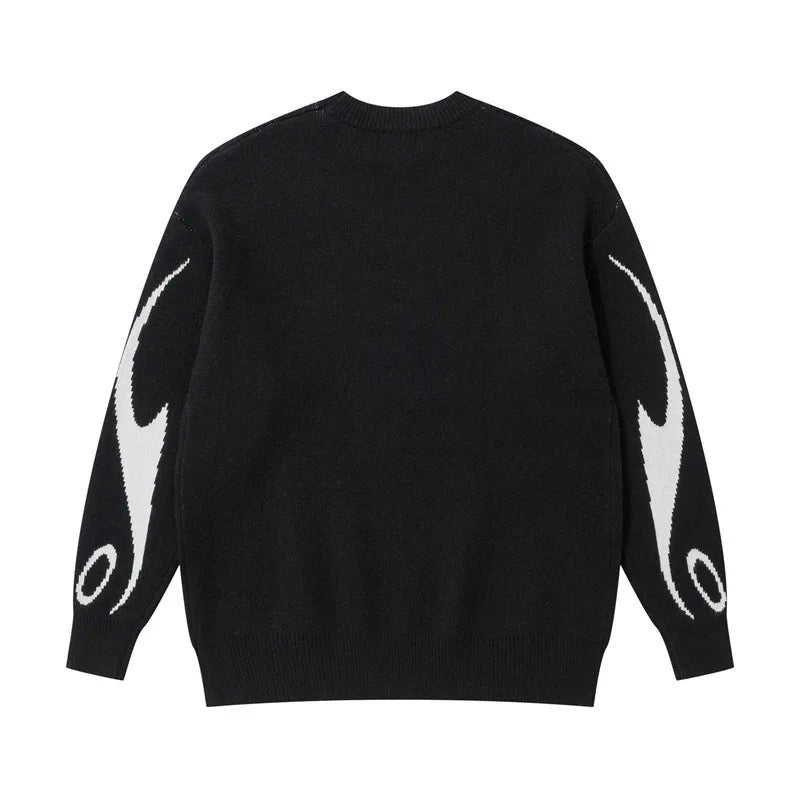 Women's Abstract Graphic Crew Neck Sweater Casual Knit Layer