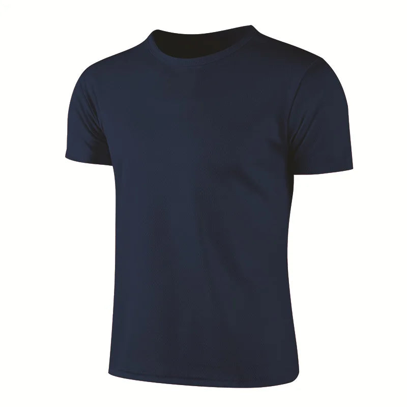 Men's Plain Crew Neck Short Sleeve T-shirt For Workout Outfits