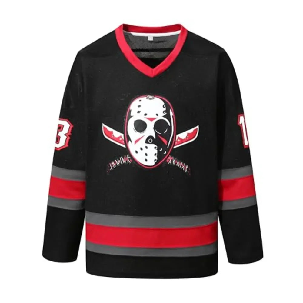 Jason Voorhees Number Thirteen Long Sleeve Jersey For Sports Outfits