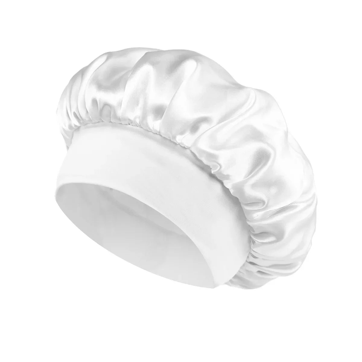 Women's Satin Sleep Bonnet with Wide Elastic Band and Color Options
