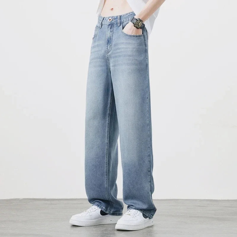 Men's Wide Leg Denim Jeans for Casual Everyday Wear