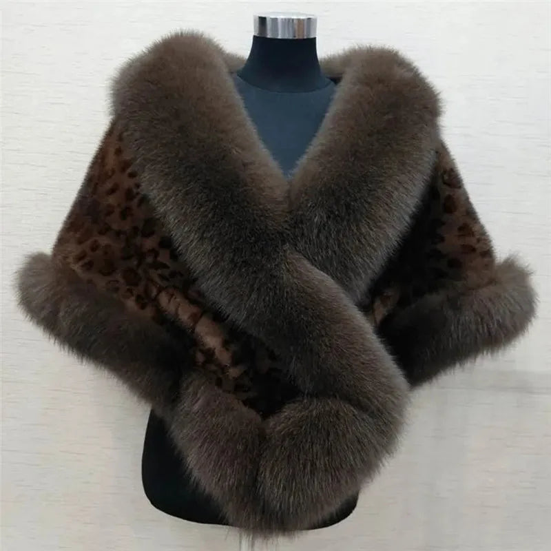 Plush Crossover Wrap Cape for Layering over Outfits