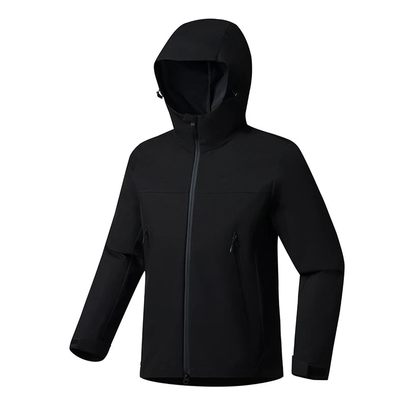 Hooded Long Sleeve Full Zip Outdoor Hiking Jacket with Pockets