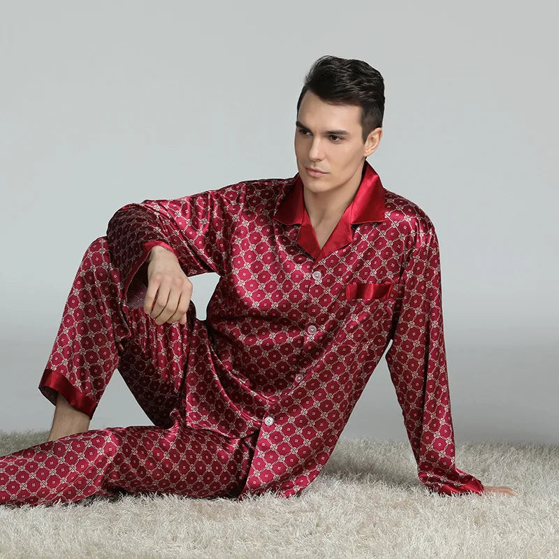 Men's Printed Button Front Pajamas with Matching Lounge Style Options