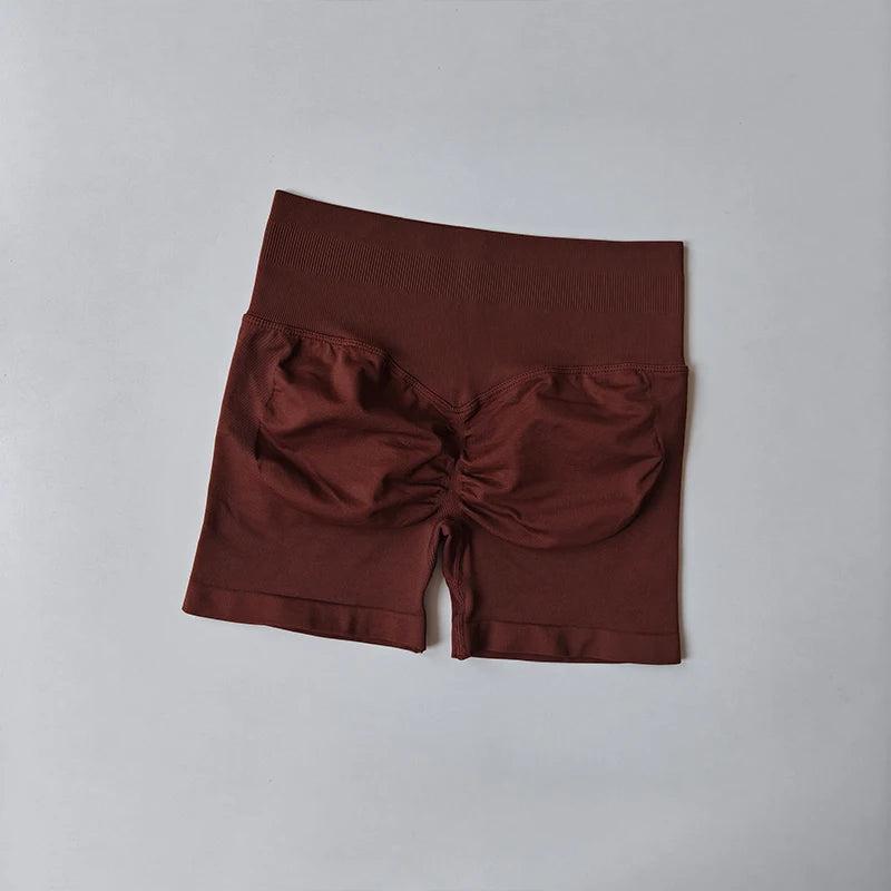 Women's High Waist Scrunch Back Shorts for Yoga and Gym Workouts