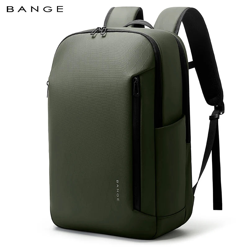 Boxy Laptop Backpack with Zipper Opening and Side Pocket Design