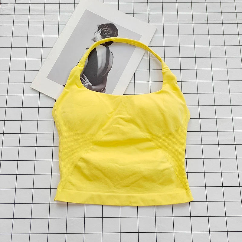Women's Halter Neck Longline Sports Tank Top For Workout Outfits