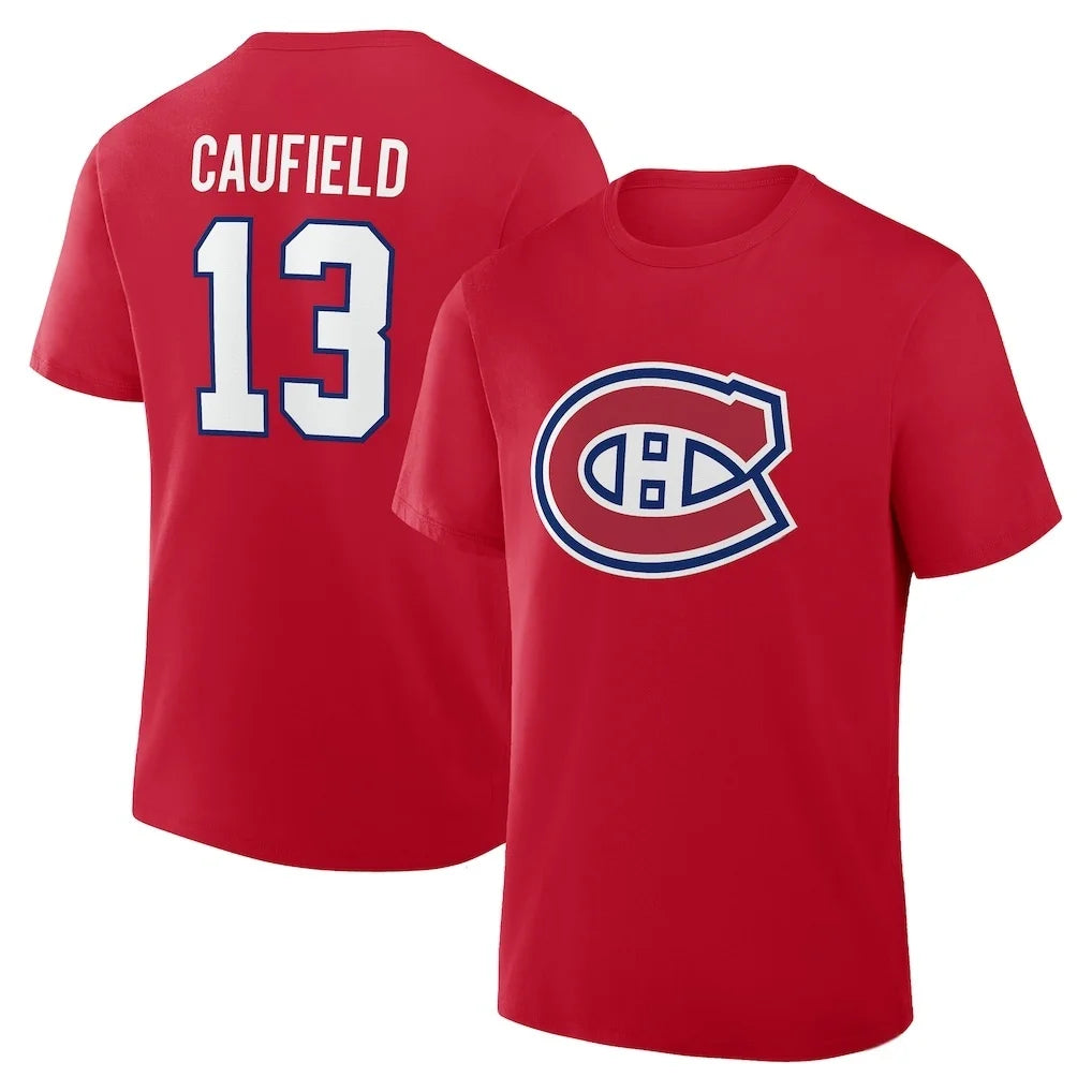 Montreal Player Number Graphic Short Sleeve T-shirt For Sports Outfits
