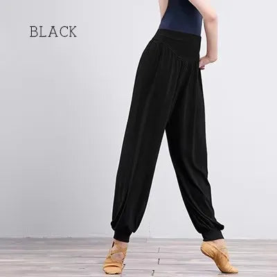Women's Wide Leg Dance Pants with Flowing Palazzo Shape for Movement Practice