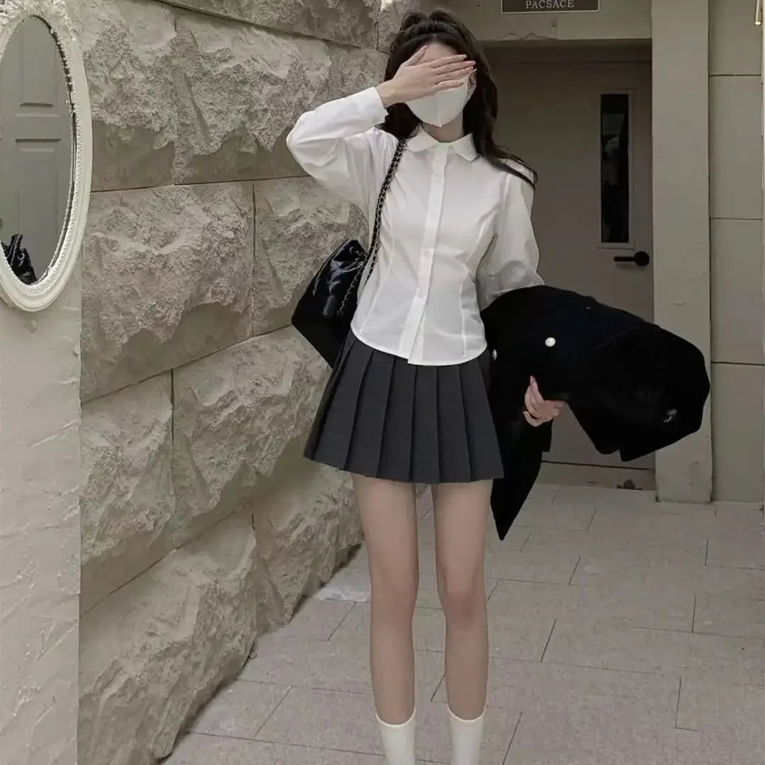 Women's Fitted Collared Long Sleeve Shirt