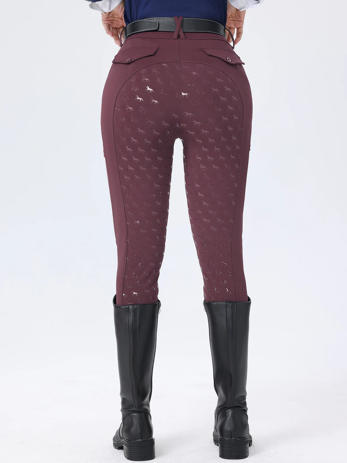 Women's Fitted Riding Pants with Pockets and Grip Panel Style Options