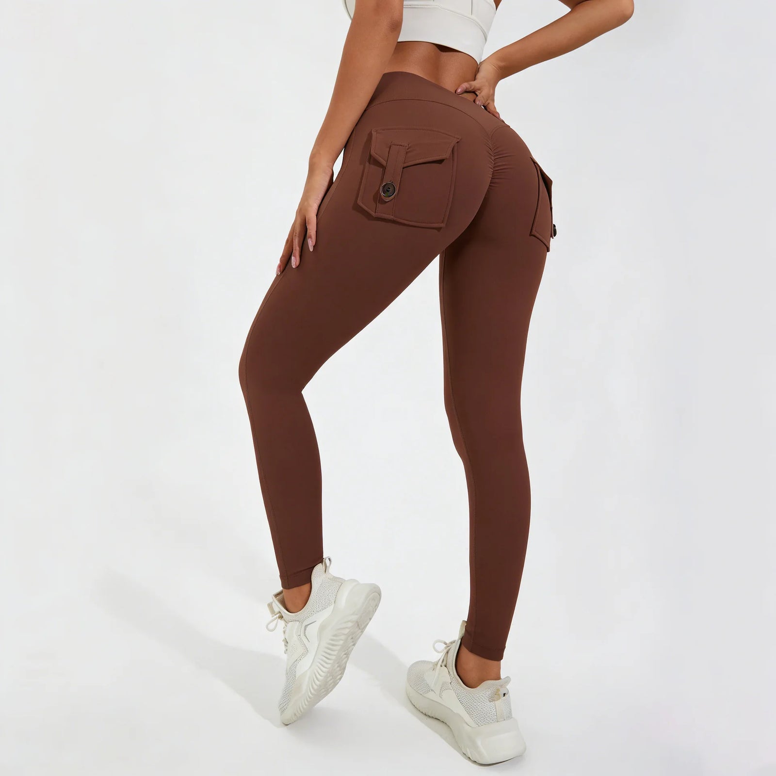 Women's Back Pocket Full Length Leggings For Workout Outfits
