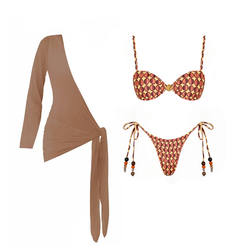 Halter Bikini with Matching Cover-Up Pants