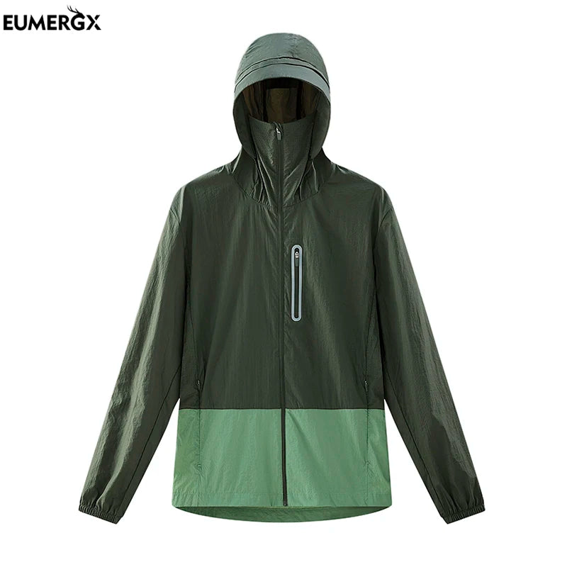 Hooded Half-Zip Outdoor Windbreaker