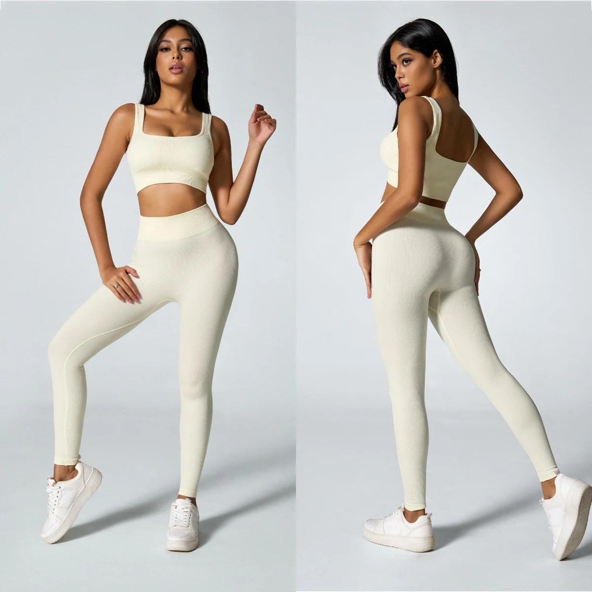 Women's Wide Strap Bra And Leggings Yoga Set
