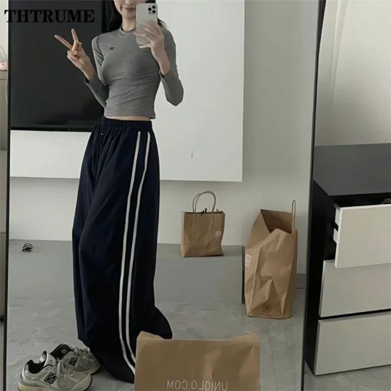 Full Length Loose Fit Casual Streetwear Pants with Waistband